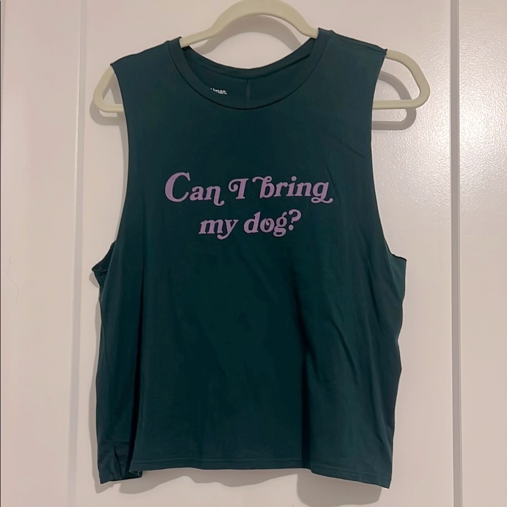 GoodhYOUmanDog Lover's Sleeveless Top - Teal with Purple Text